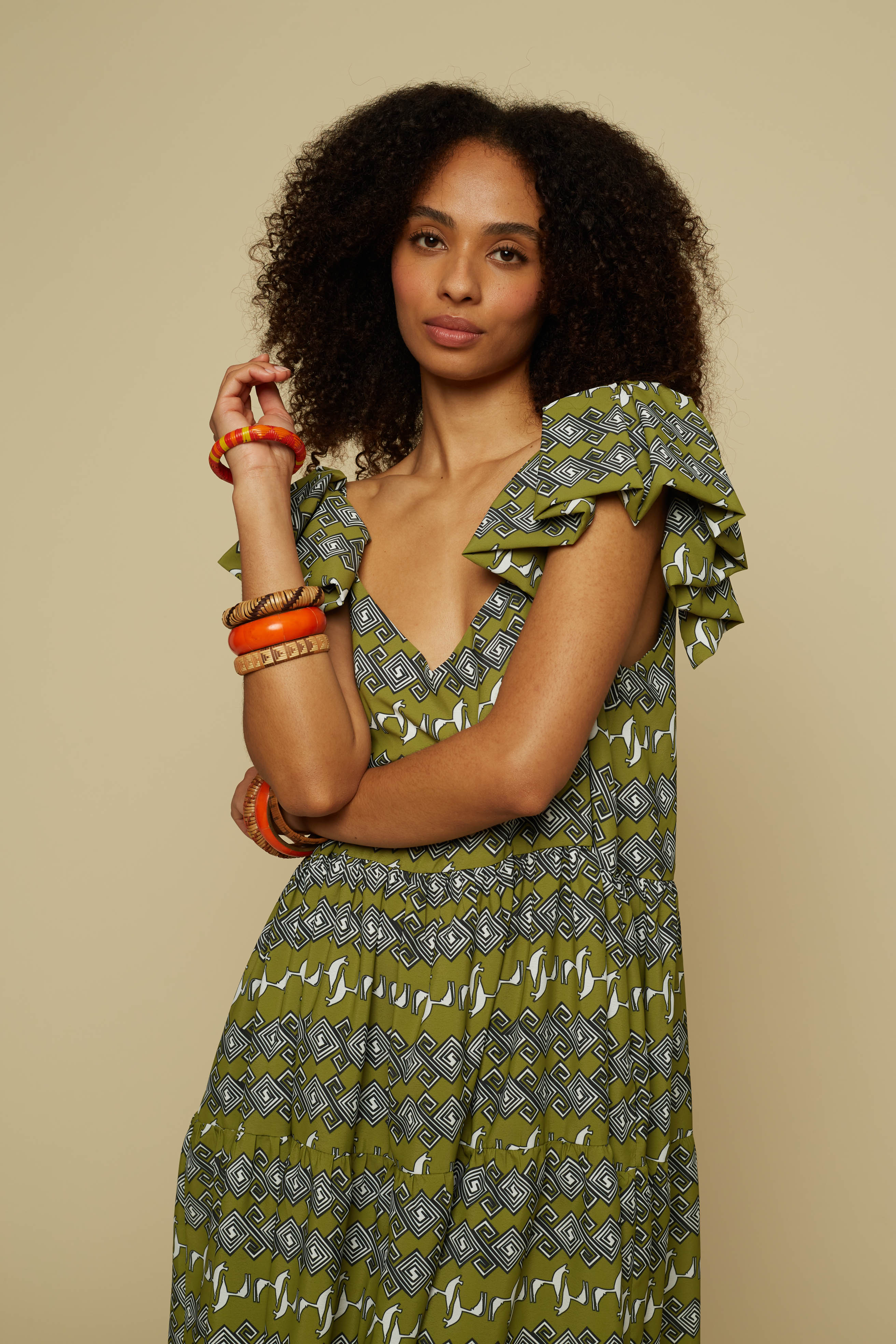 ALOGON MINI DRESS (Green Jewellery&Horses)