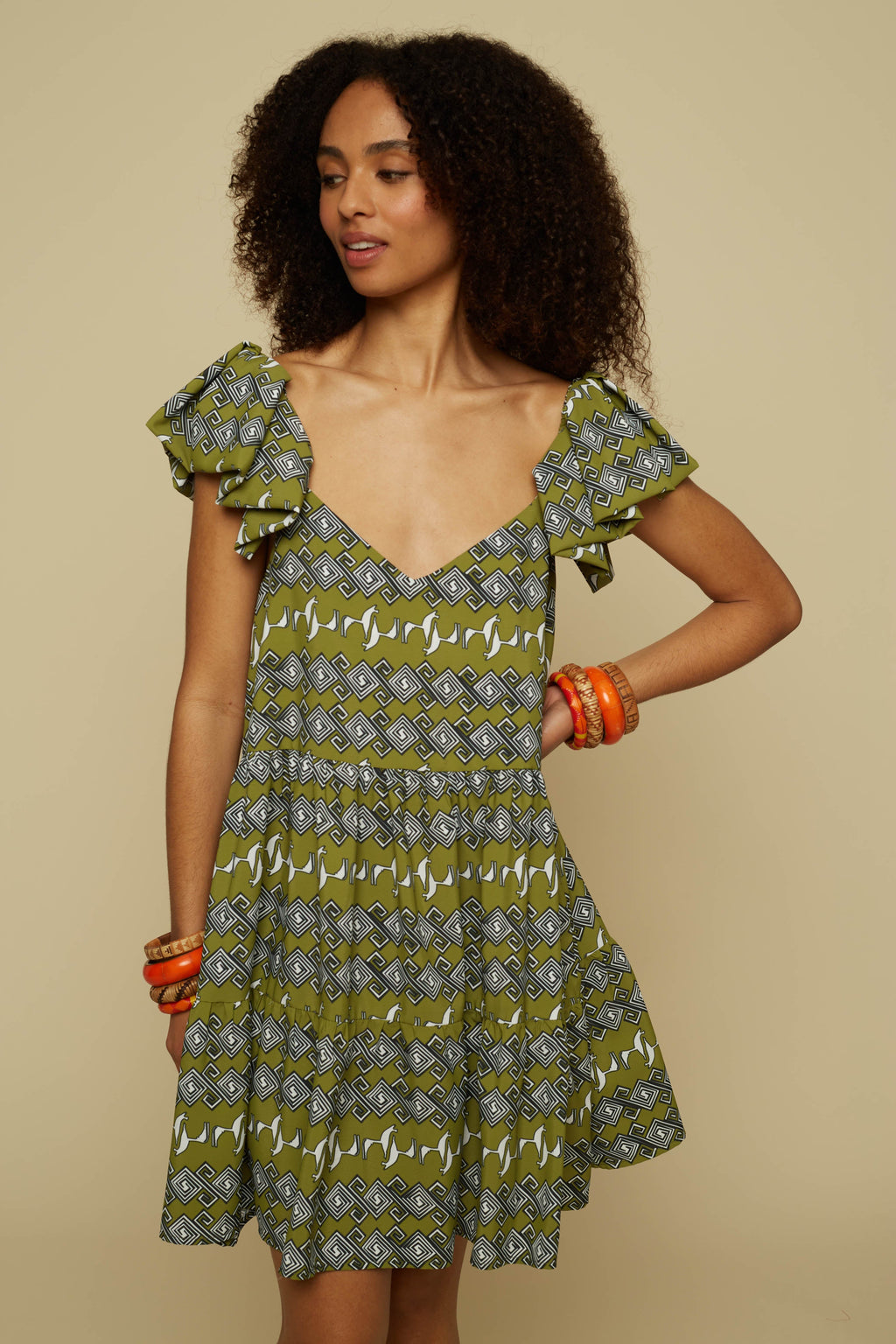 ALOGON MINI DRESS (Green Jewellery&Horses)