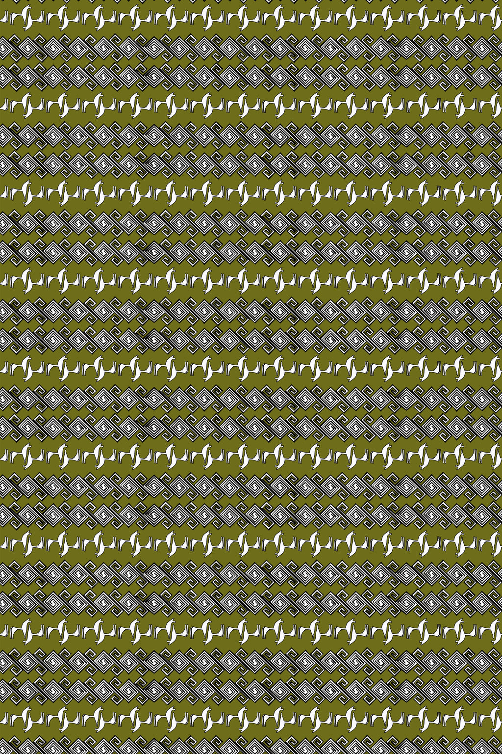 HENIOCHUS PANTS (GREEN JEWELLERY&HORSES PRINT)