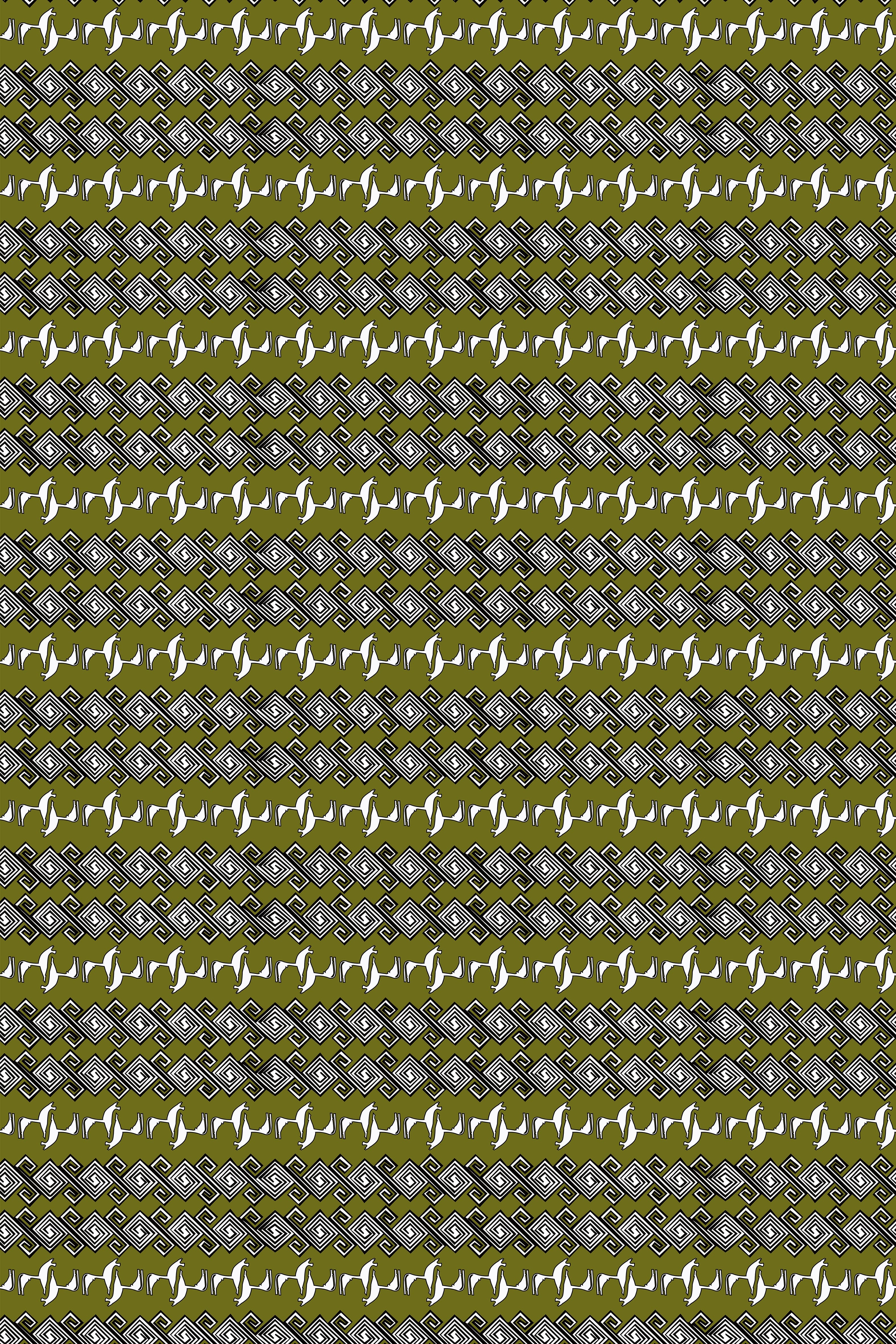 HENIOCHUS PANTS (GREEN JEWELLERY&HORSES PRINT)