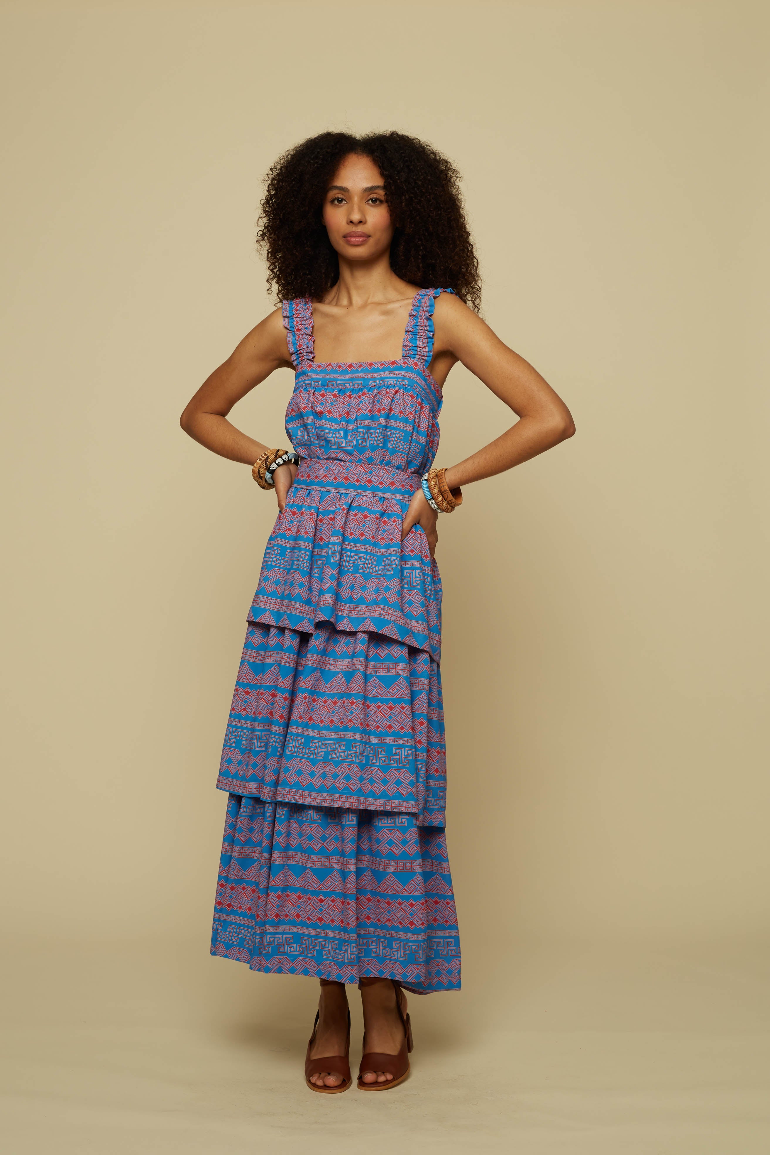 KYKLOS MAXI DRESS (BLUE JEWELLERY PRINT)