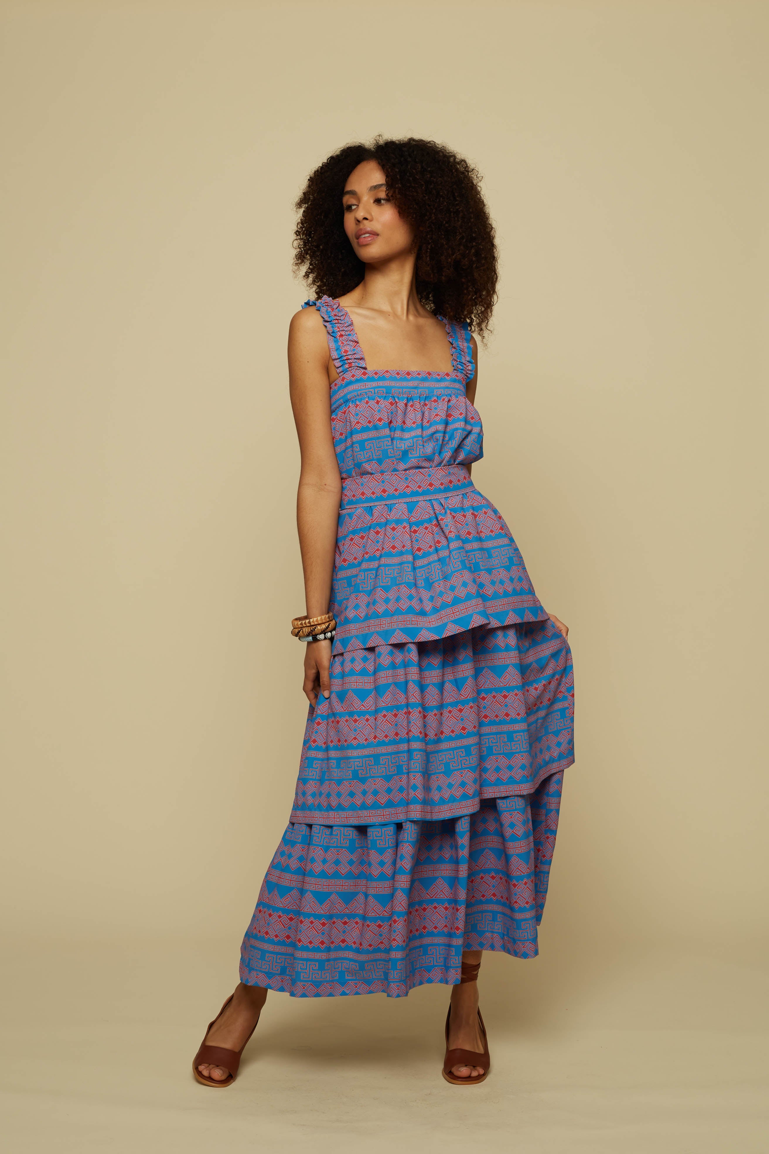 KYKLOS MAXI DRESS (BLUE JEWELLERY PRINT)