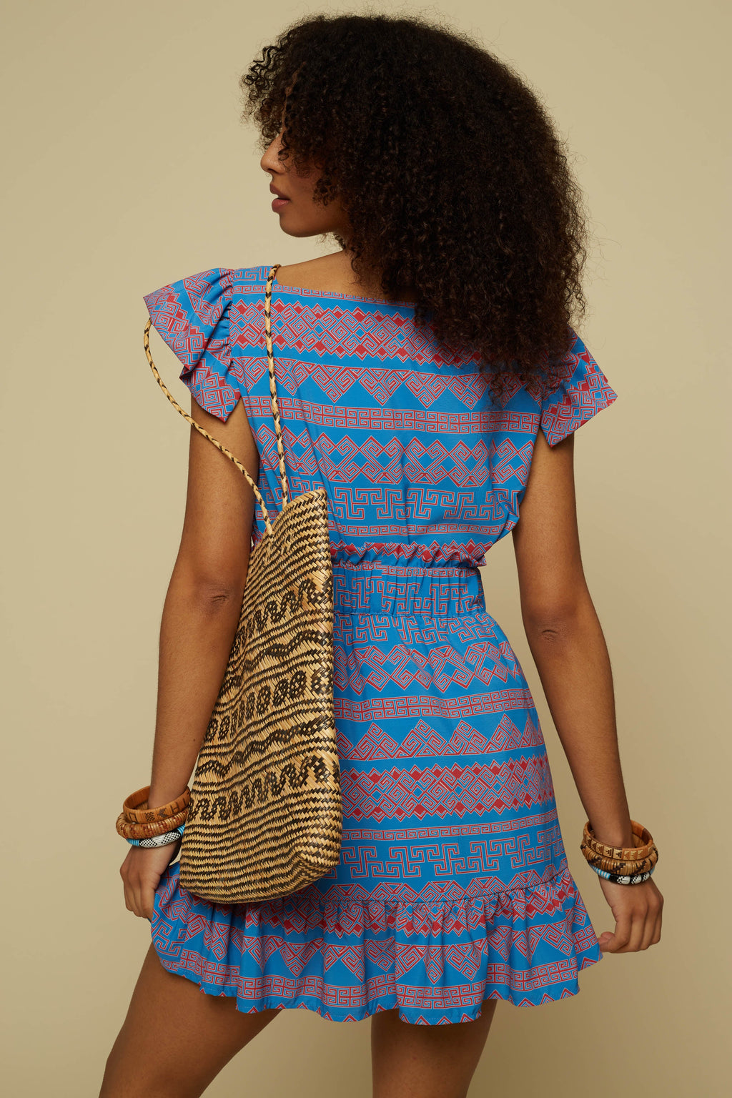 TECTON MINI SKIRT (BLUE JEWELLERY PRINT)