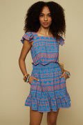 TECTON MINI SKIRT (BLUE JEWELLERY PRINT)