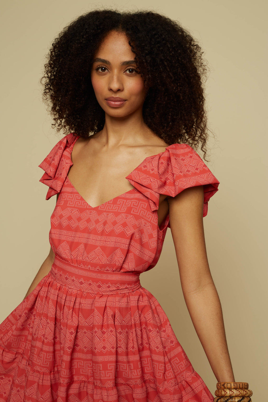 ALOGON MINI DRESS (RED JEWELLERY PRINT)
