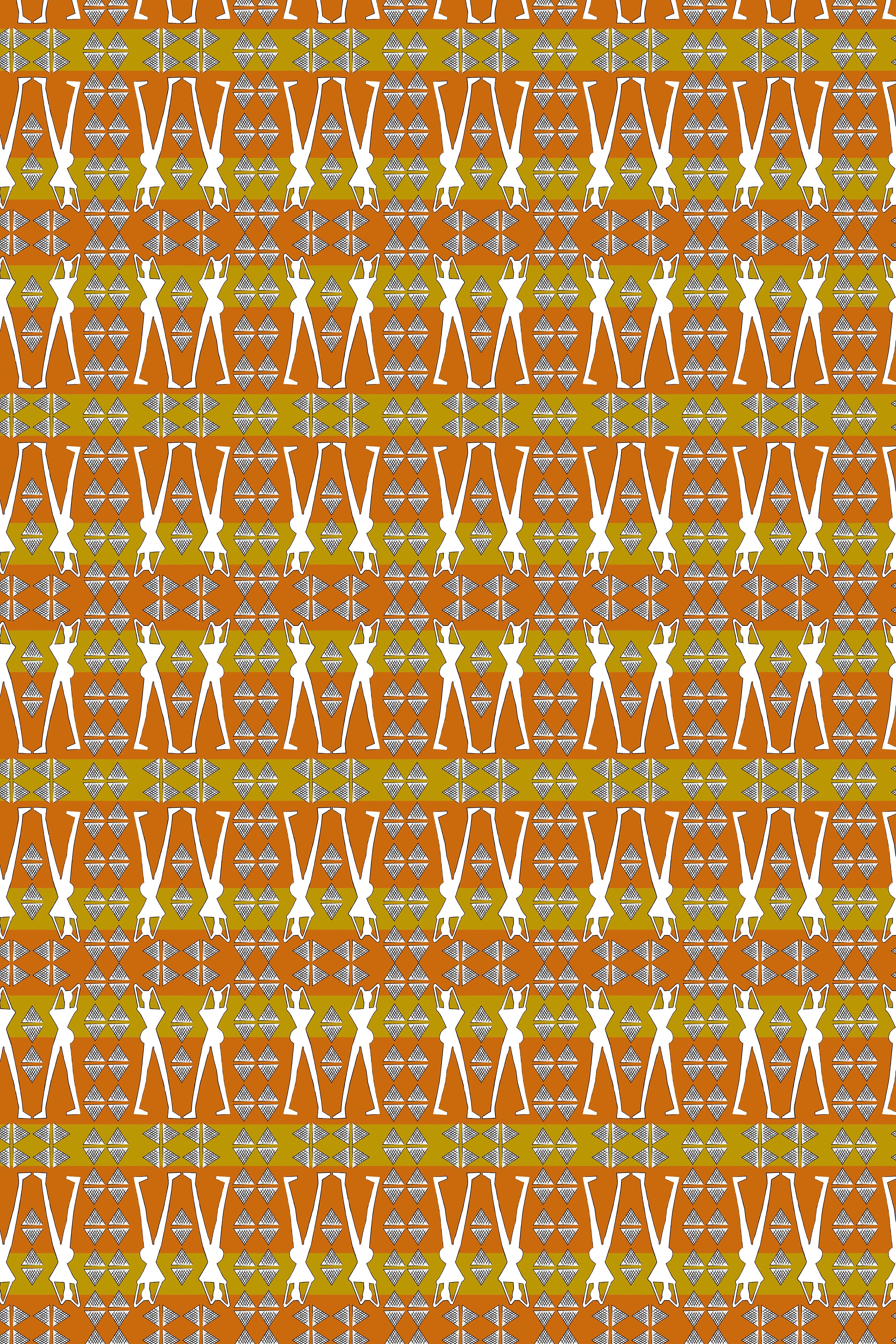 KYKLOS TOP (BROWN GEO HUMAN FIGURE PRINT)
