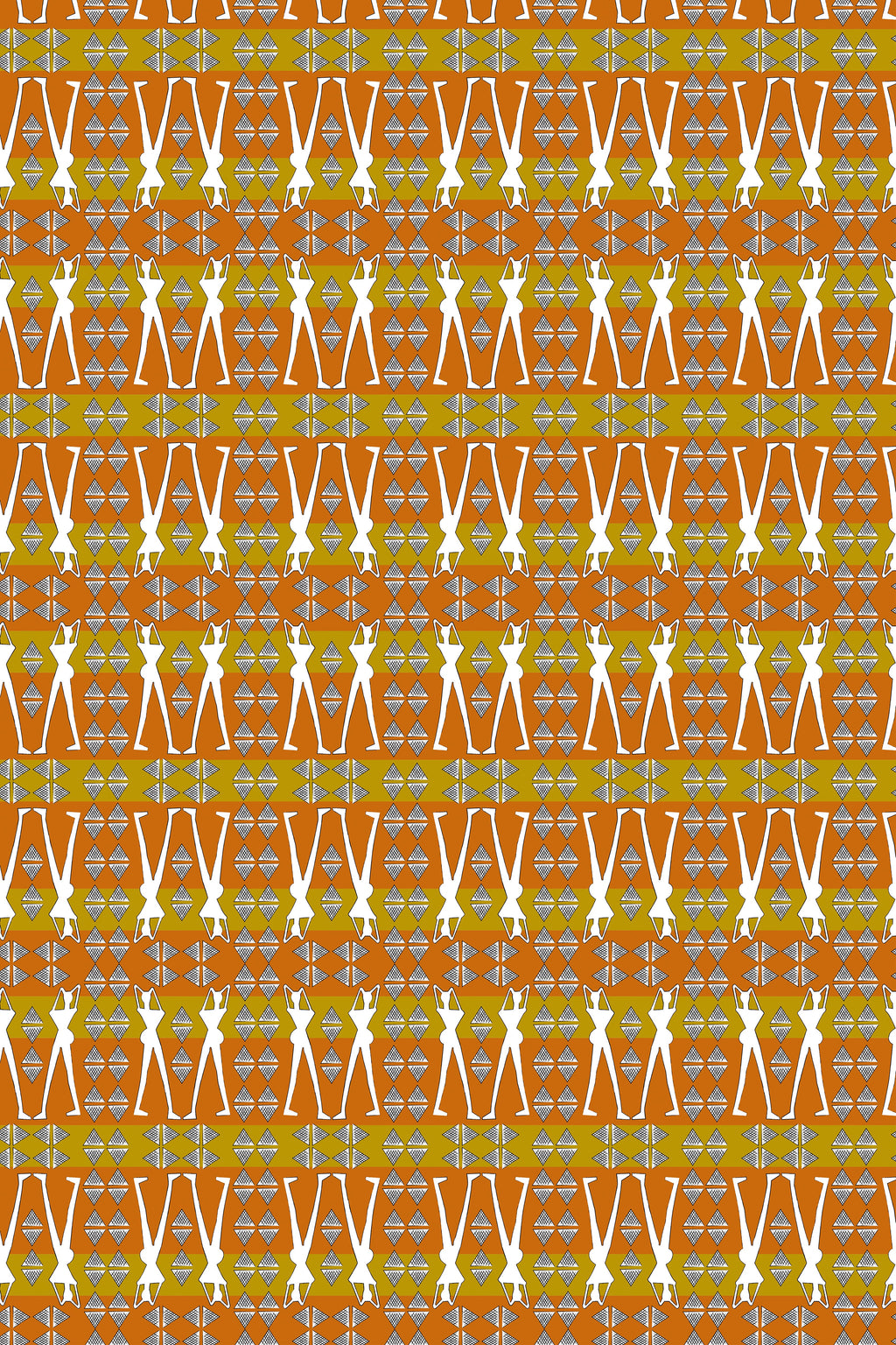 SCHEMA PANTS (BROWN GEO HUMAN FIGURE PRINT)