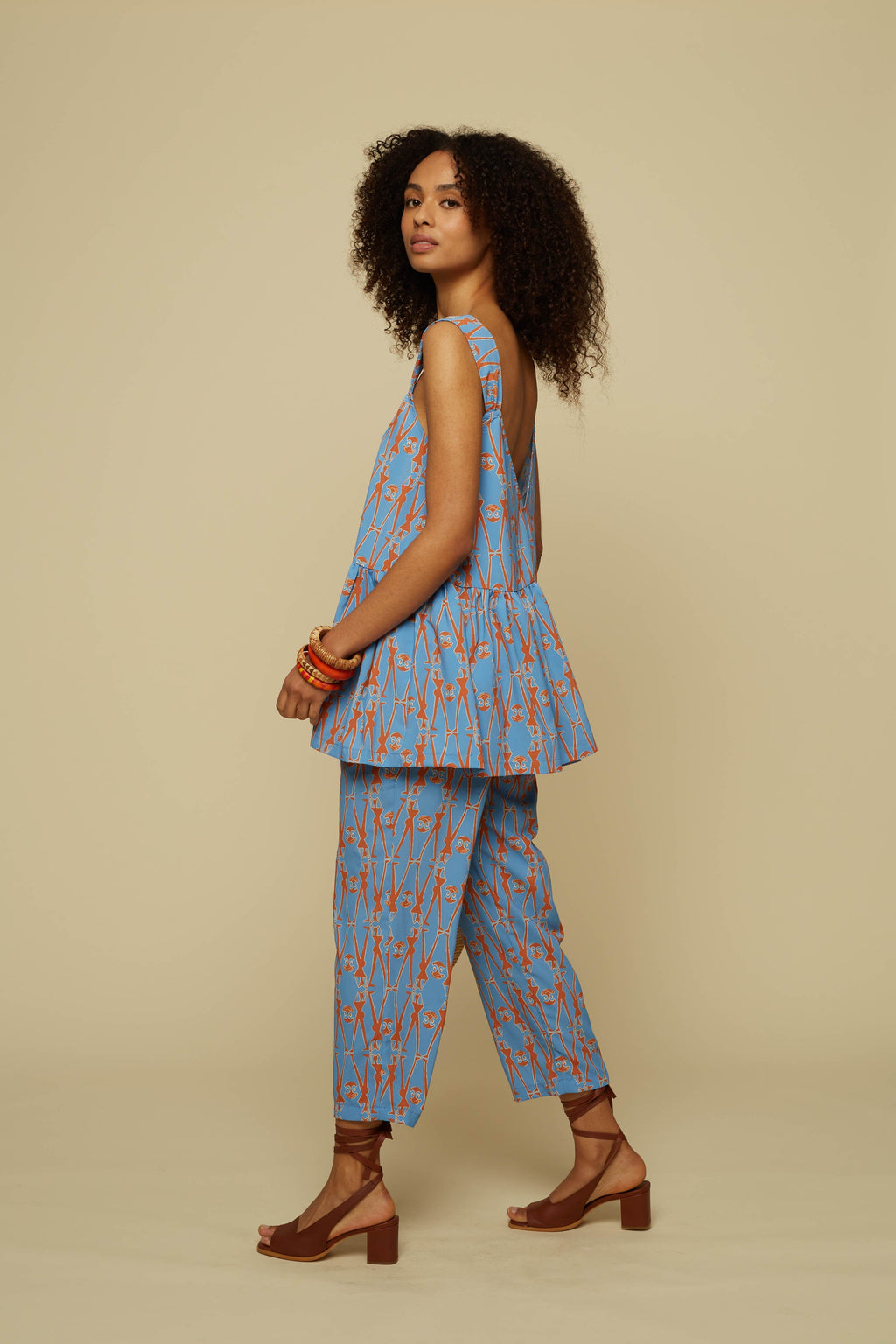 EPOS TOP (BLUE GEO PEOPLE PRINT)