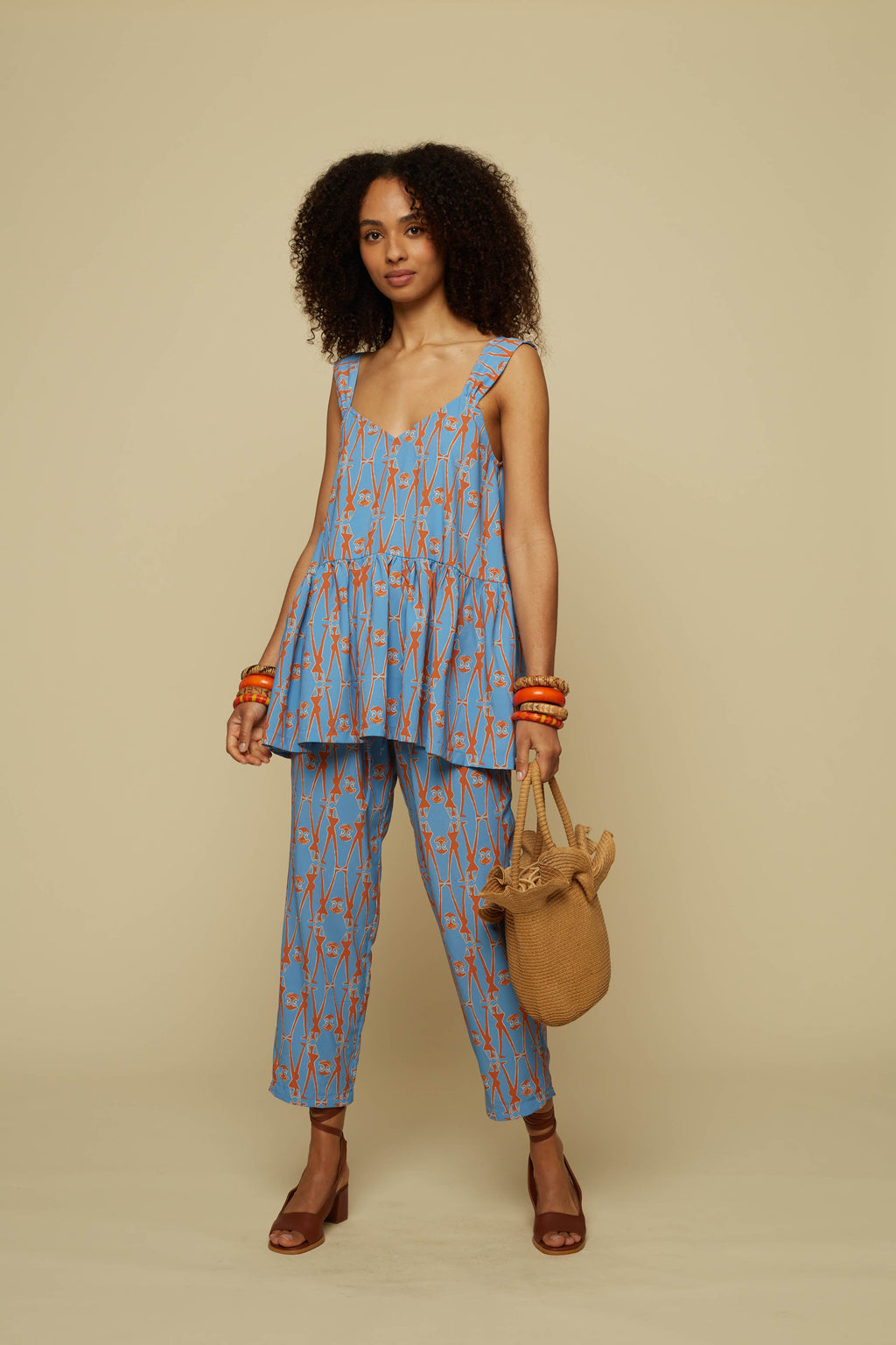 EPOS TOP (BLUE GEO PEOPLE PRINT)