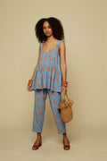 EPOS TOP (BLUE GEO PEOPLE PRINT)