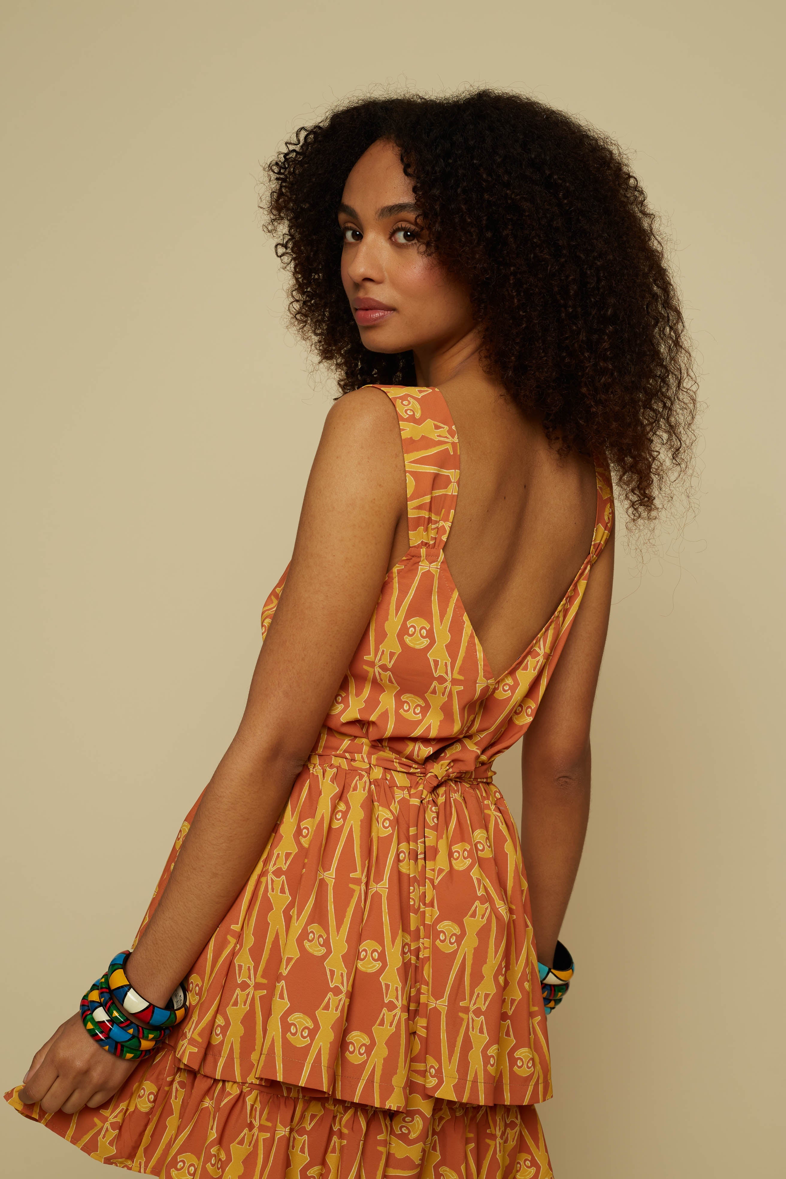 EPOS TOP (BROWN GEO PEOPLE PRINT)