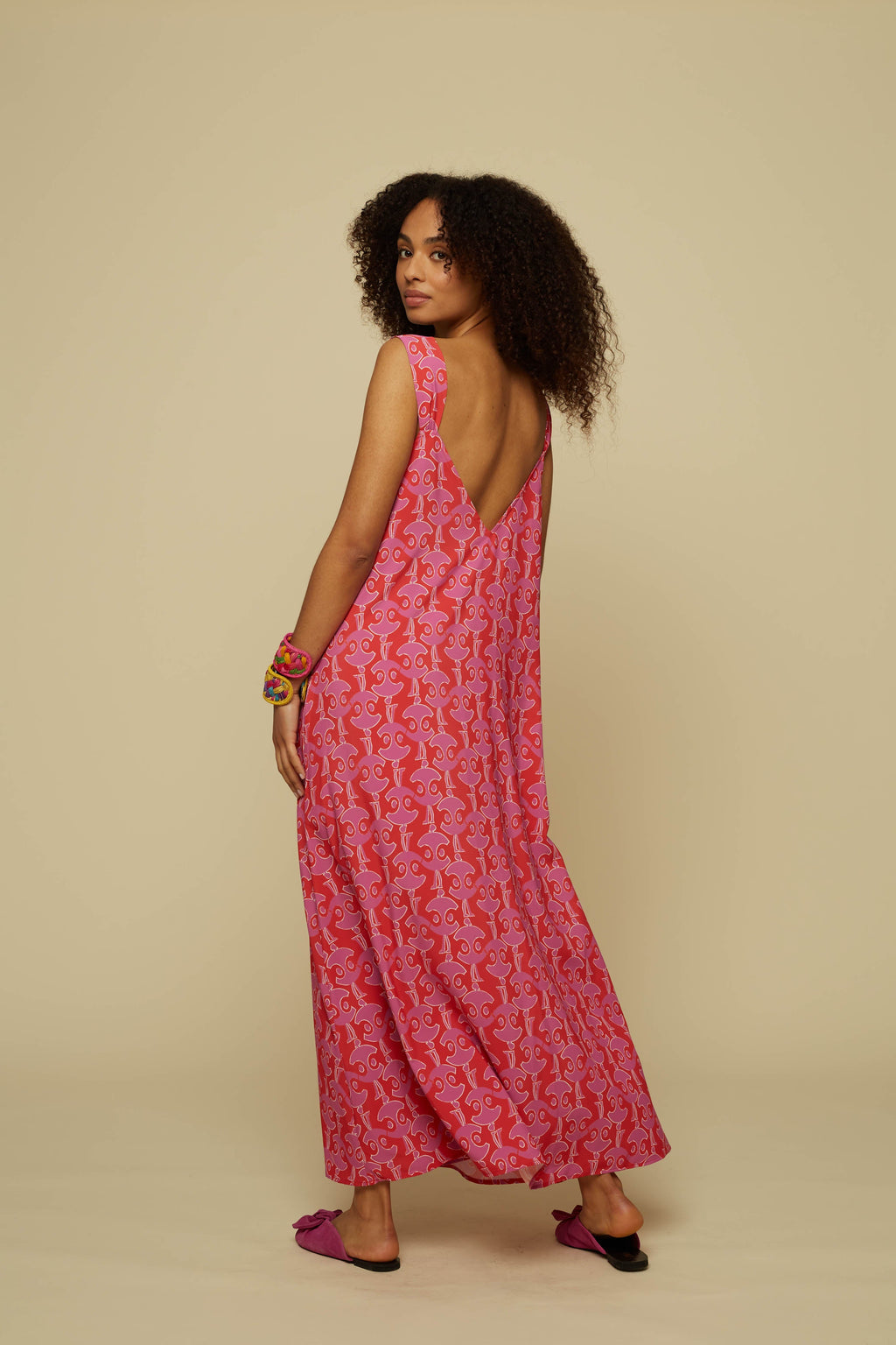 EPOS MAXI DRESS (Pink Geo People)