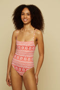 ANATHEMA ONE PIECE  (RED LABYRINTH&FLOWERS PRINT)