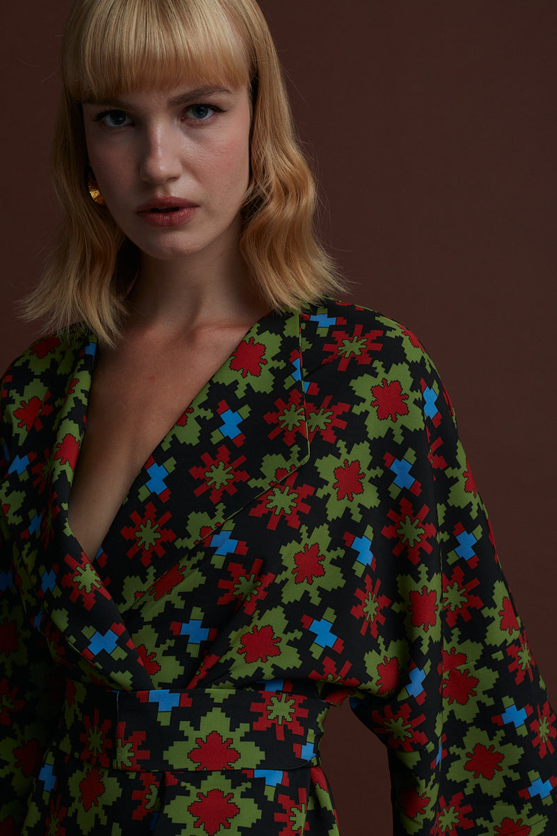 ALIAKMONAS KIMONO/DRESS (KOSOULA BLACK PRINT)