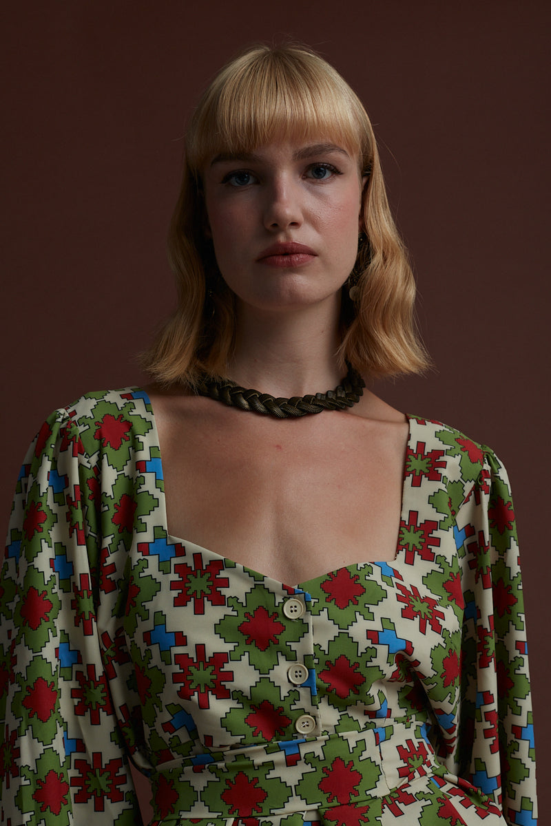 NYMFAIO TOP (KOSOULA BEIGE PRINT)