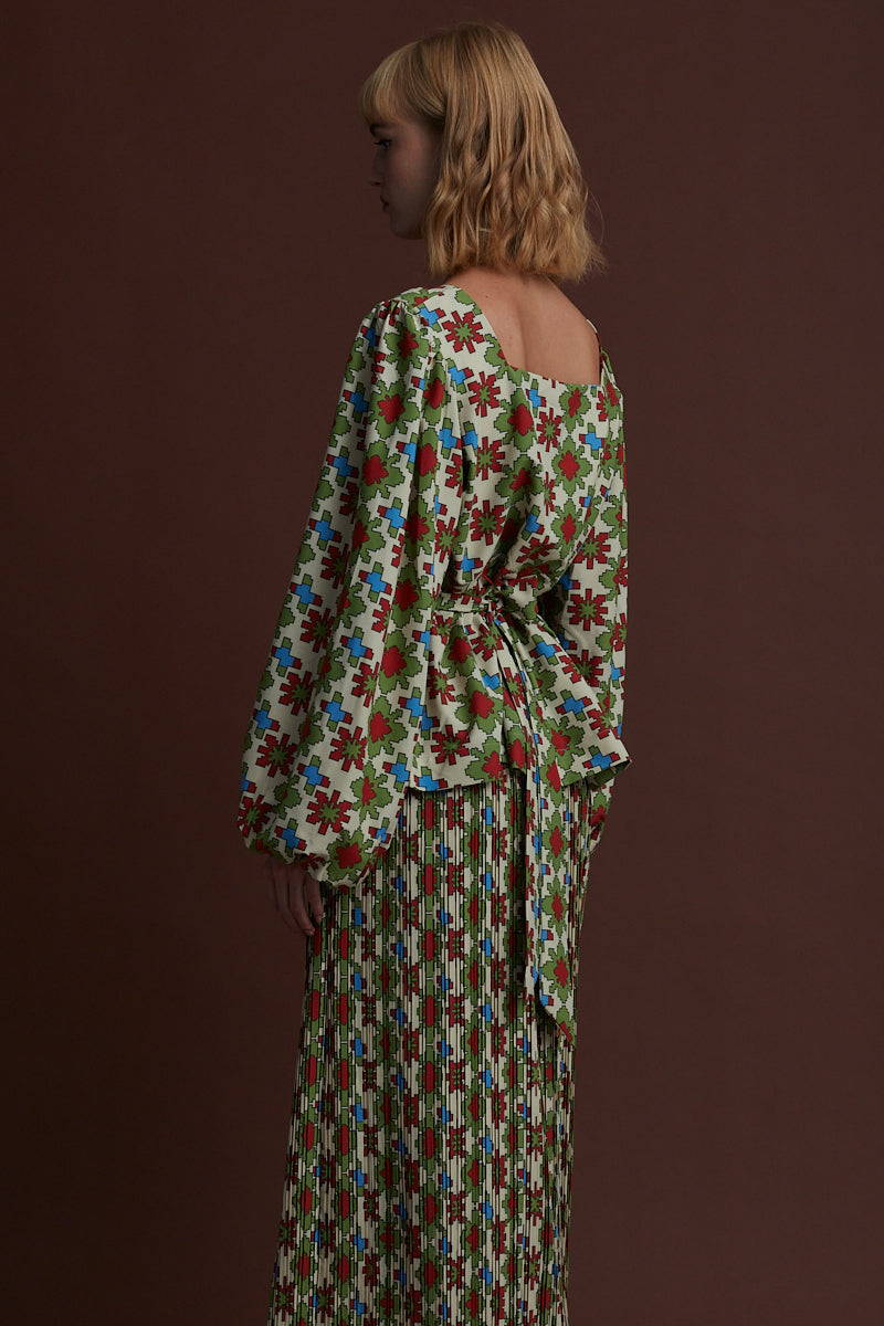 NYMFAIO TOP (KOSOULA BEIGE PRINT)