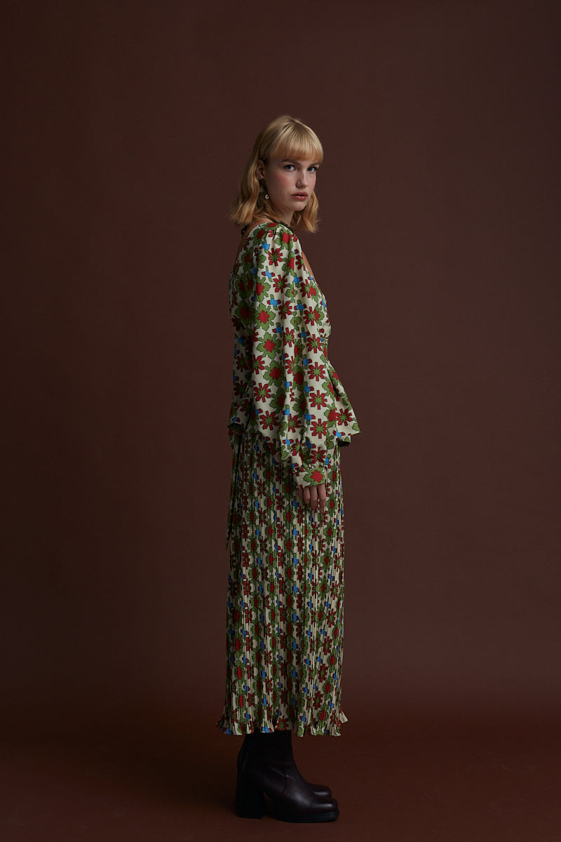 VASILITSA MAXI SKIRT (KOSOULA BEIGE PRINT)