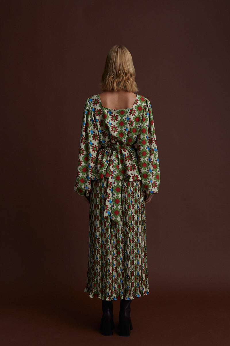VASILITSA MAXI SKIRT (KOSOULA BEIGE PRINT)