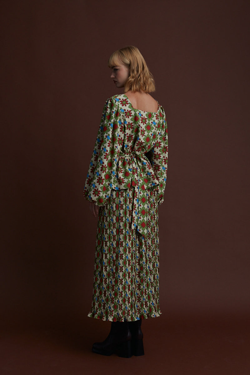 VASILITSA MAXI SKIRT (KOSOULA BEIGE PRINT)