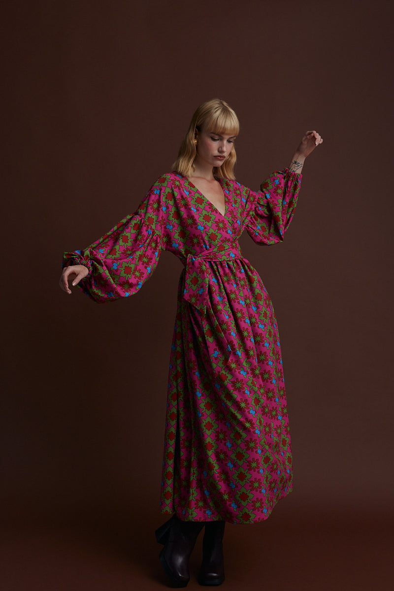 KOZANI MAXI DRESS (KOSOULA PINK PRINT)