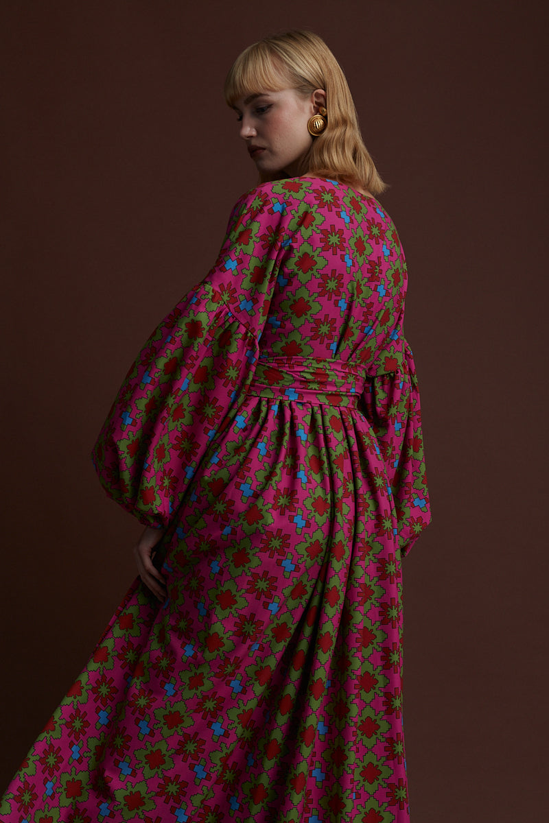 KOZANI MAXI DRESS (KOSOULA PINK PRINT)