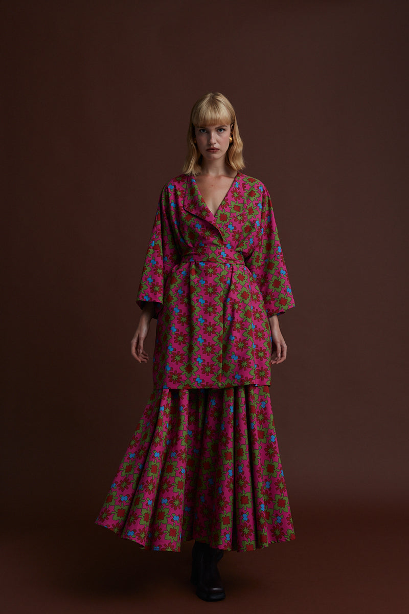 ALIAKMONAS KIMONO/DRESS (KOSOULA PINK PRINT)