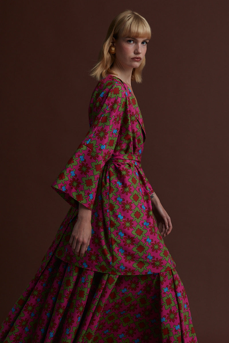 ALIAKMONAS KIMONO/DRESS (KOSOULA PINK PRINT)