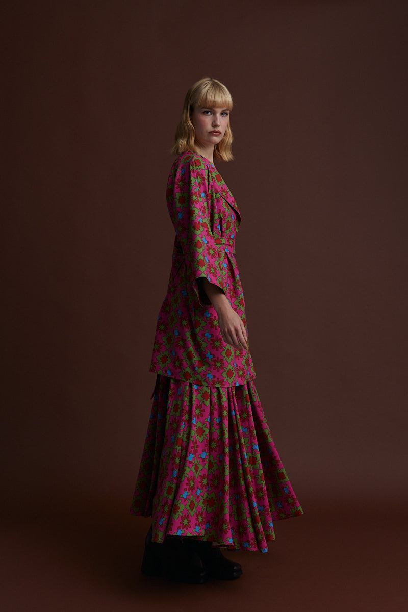 FLORINA MAXI SKIRT (KOSOULA PINK PRINT)