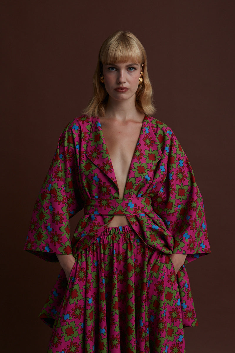 FLORINA MAXI SKIRT (KOSOULA PINK PRINT)