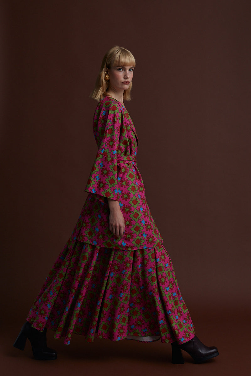 FLORINA MAXI SKIRT (KOSOULA PINK PRINT)