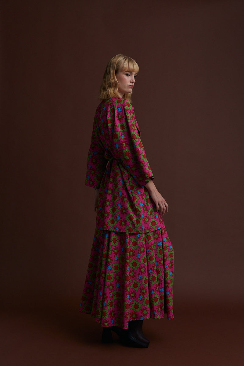 FLORINA MAXI SKIRT (KOSOULA PINK PRINT)