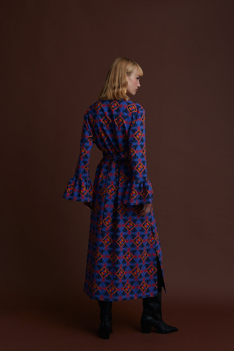 VEGORITIDA MAXI DRESS (LECHOVO BLUE PRINT)