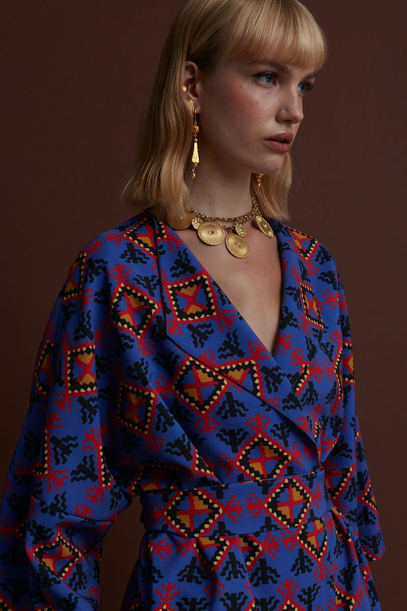 ALIAKMONAS KIMONO/DRESS (LECHOVO BLUE PRINT)