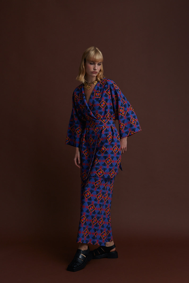 ALIAKMONAS KIMONO/DRESS (LECHOVO BLUE PRINT)