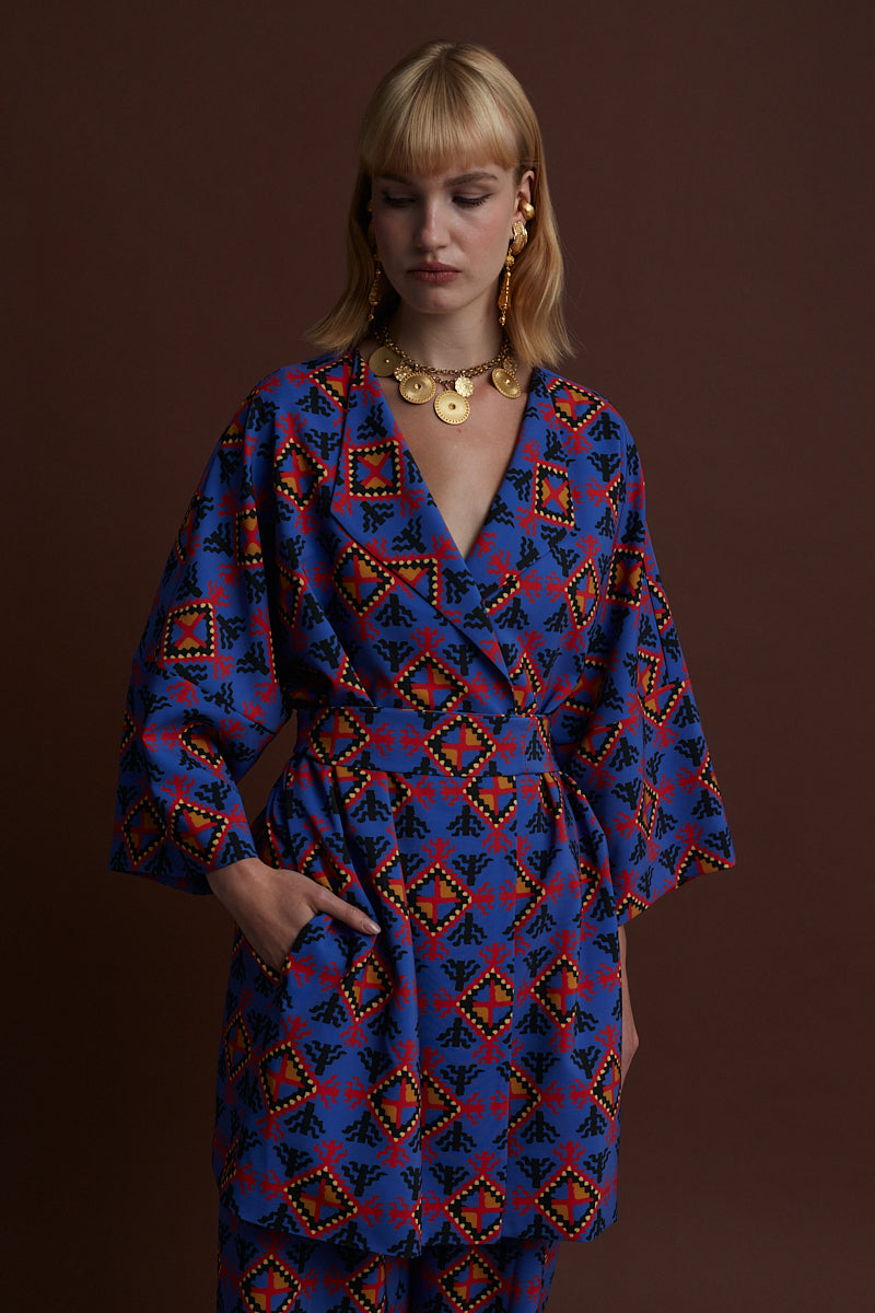 ALIAKMONAS KIMONO/DRESS (LECHOVO BLUE PRINT)