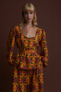 NYMFAIO TOP (LECHOVO MUSTARD PRINT)