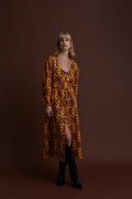 KASTORIA MAXI DRESS (LECHOVO MUSTARD PRINT)