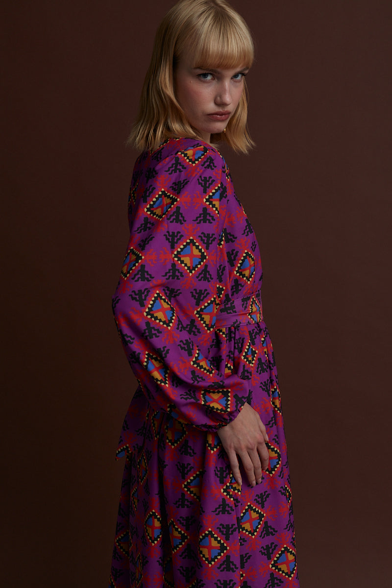 KASTORIA MAXI DRESS (LECHOVO MAUVE PRINT)