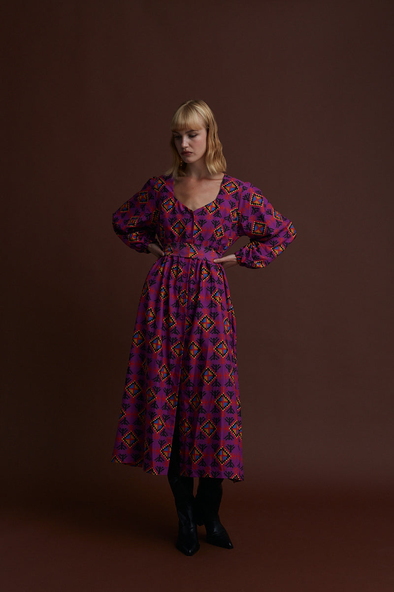 KASTORIA MAXI DRESS (LECHOVO MAUVE PRINT)