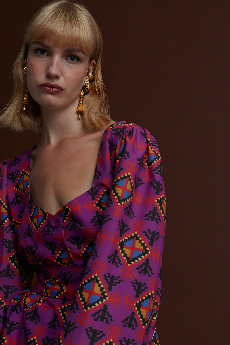 NYMFAIO TOP (LECHOVO MAUVE PRINT)