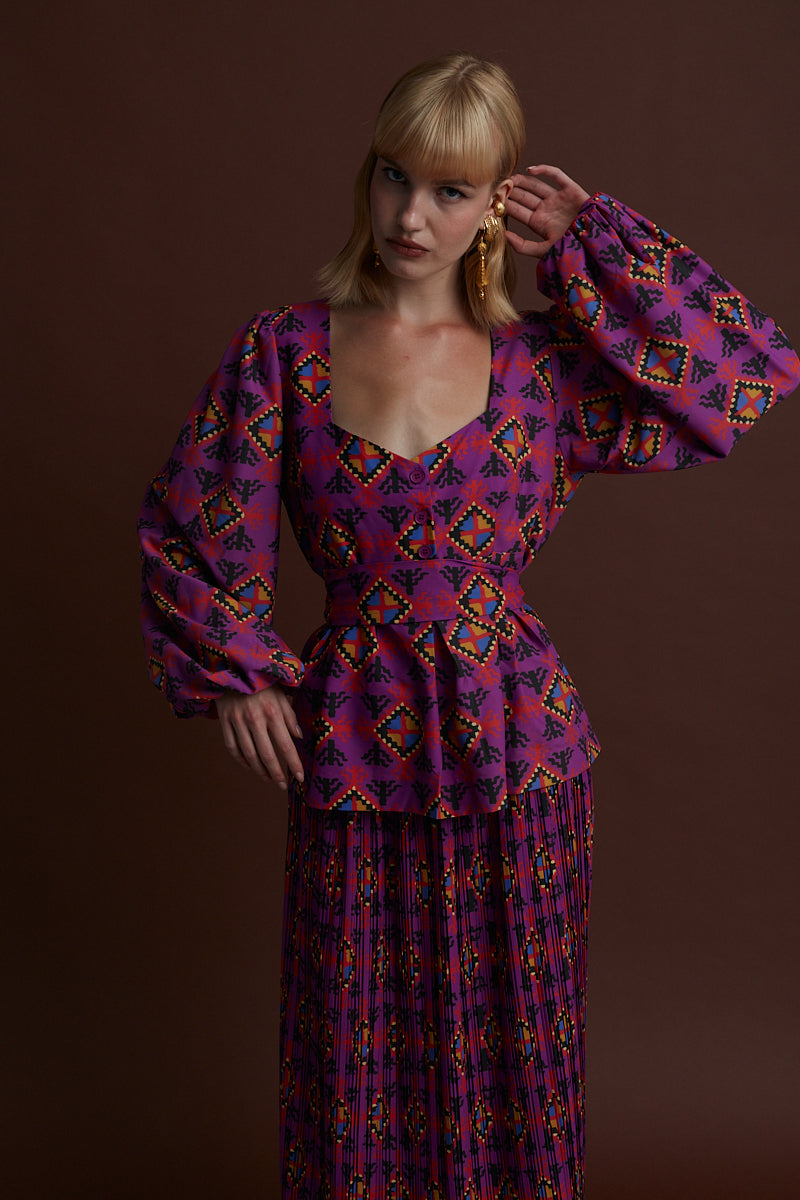 NYMFAIO TOP (LECHOVO MAUVE PRINT)