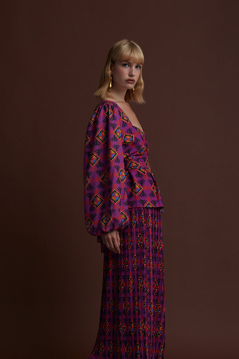 NYMFAIO TOP (LECHOVO MAUVE PRINT)