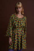 FLORINA MINI DRESS (BOUFI GREEN PRINT)