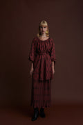 VASILITSA MAXI SKIRT (FOUTA BLACK/RED PRINT)