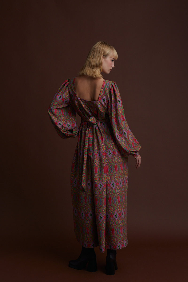 ACHILLEION MAXI DRESS (FOUTA RED PRINT)