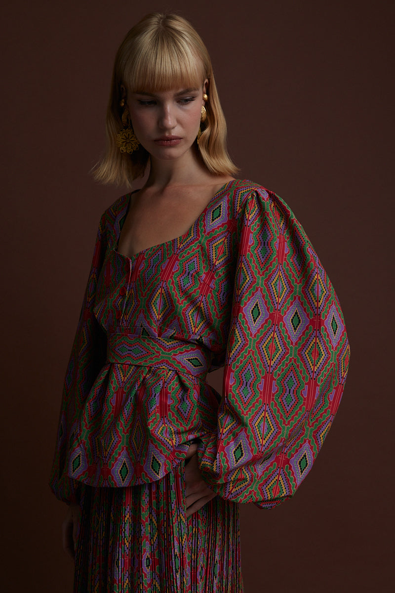 NYMFAIO TOP (FOUTA RED PRINT)