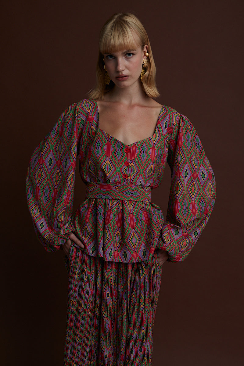 NYMFAIO TOP (FOUTA RED PRINT)