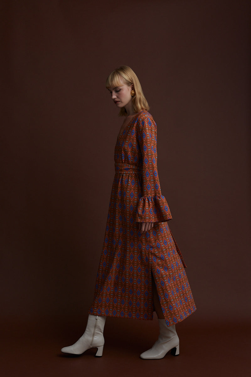 VEGORITIDA MAXI DRESS (SARENA BROWN PRINT)