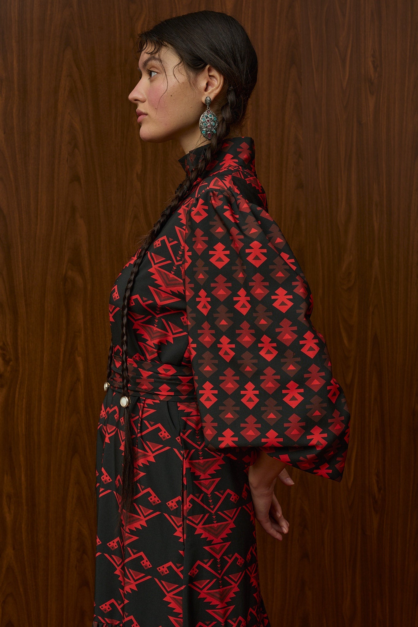 FLOKATI MAXI DRESS (RUMPE BLACK/RED PRINT)