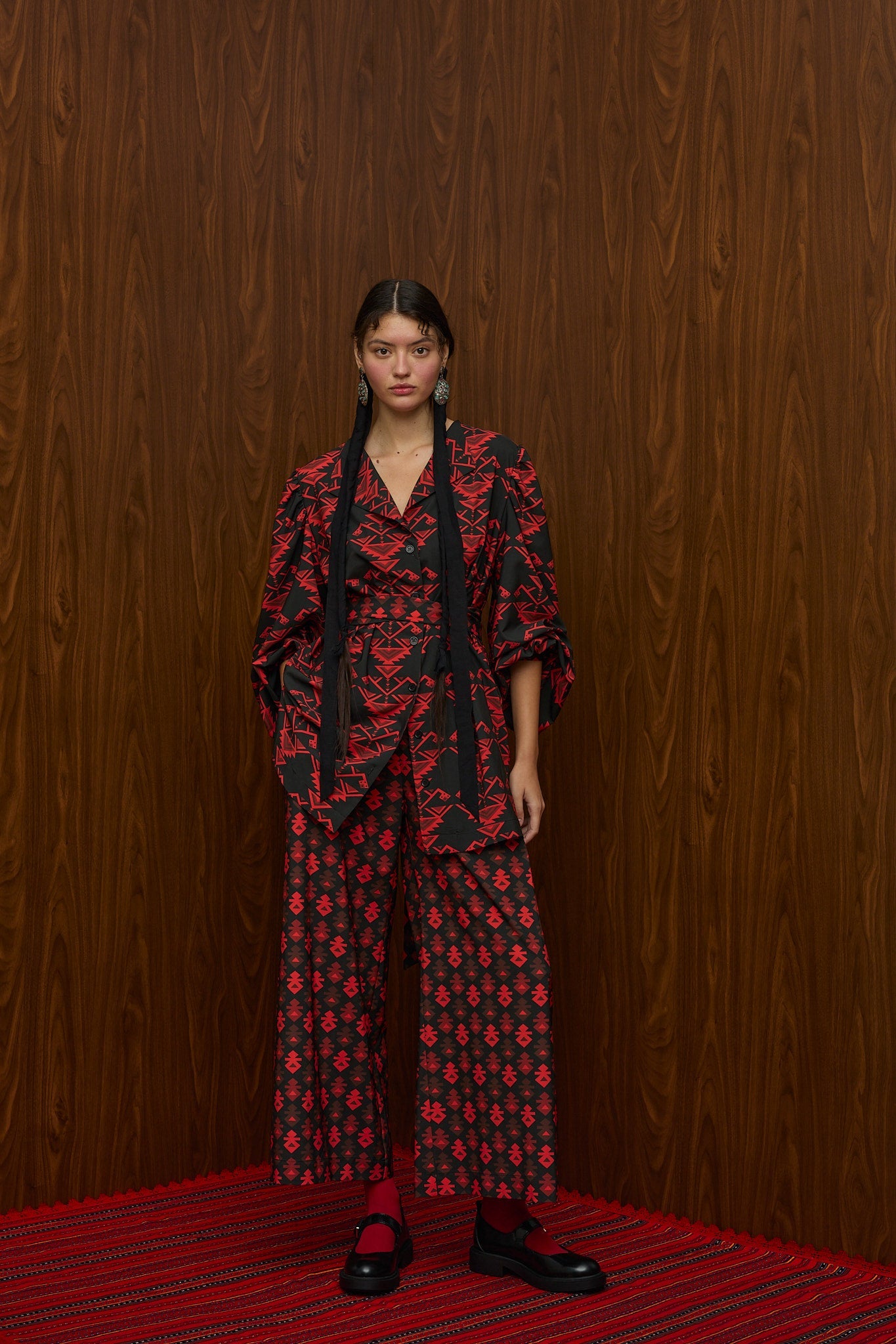 ACHELOOS PANTS (RUMPE BLACK/RED PRINT)
